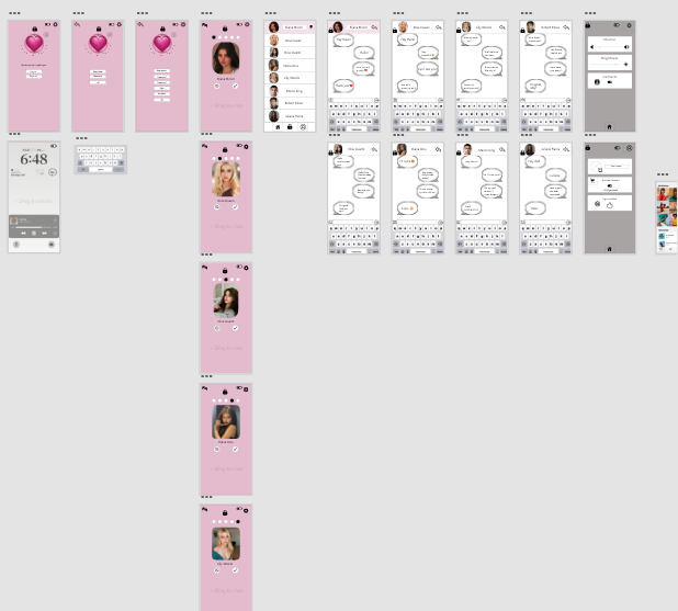 Image of my LoveSwipe prototype