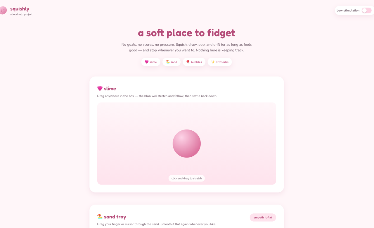 Screenshot of the Squishly sensory playground